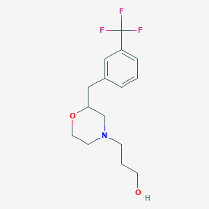 molecular formula C15H20F3NO2 B5398101 3-{2-[3-(trifluoromethyl)benzyl]-4-morpholinyl}-1-propanol 