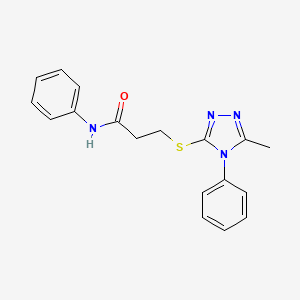 3-[(5-methyl-4-phenyl-4H-1,2,4-triazol-3-yl)thio]-N-phenylpropanamide