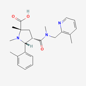 molecular formula C23H29N3O3 B5398121 (2S*,4S*,5R*)-1,2-dimethyl-4-({methyl[(3-methylpyridin-2-yl)methyl]amino}carbonyl)-5-(2-methylphenyl)pyrrolidine-2-carboxylic acid 