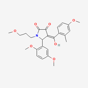 molecular formula C25H29NO7 B5398156 5-(2,5-dimethoxyphenyl)-3-hydroxy-4-(4-methoxy-2-methylbenzoyl)-1-(3-methoxypropyl)-1,5-dihydro-2H-pyrrol-2-one 
