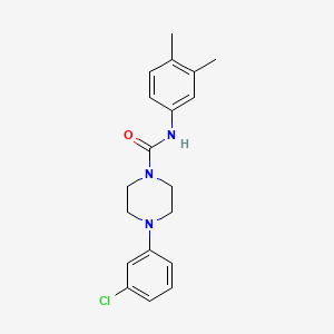 molecular formula C19H22ClN3O B5398161 4-(3-chlorophenyl)-N-(3,4-dimethylphenyl)-1-piperazinecarboxamide 