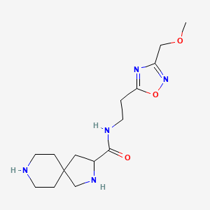 molecular formula C15H25N5O3 B5398170 N-{2-[3-(methoxymethyl)-1,2,4-oxadiazol-5-yl]ethyl}-2,8-diazaspiro[4.5]decane-3-carboxamide dihydrochloride 