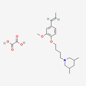 molecular formula C23H35NO6 B5398187 1-{4-[2-methoxy-4-(1-propen-1-yl)phenoxy]butyl}-3,5-dimethylpiperidine oxalate 