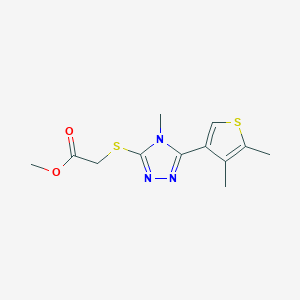 molecular formula C12H15N3O2S2 B5398220 methyl {[5-(4,5-dimethyl-3-thienyl)-4-methyl-4H-1,2,4-triazol-3-yl]thio}acetate 