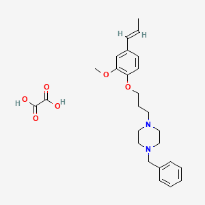 molecular formula C26H34N2O6 B5398225 1-benzyl-4-{3-[2-methoxy-4-(1-propen-1-yl)phenoxy]propyl}piperazine oxalate 
