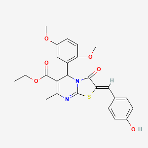 ethyl 5-(2,5-dimethoxyphenyl)-2-(4-hydroxybenzylidene)-7-methyl-3-oxo-2,3-dihydro-5H-[1,3]thiazolo[3,2-a]pyrimidine-6-carboxylate