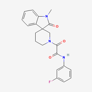 molecular formula C21H20FN3O3 B5398251 N-(3-fluorophenyl)-2-(1-methyl-2-oxo-1,2-dihydro-1'H-spiro[indole-3,3'-piperidin]-1'-yl)-2-oxoacetamide 