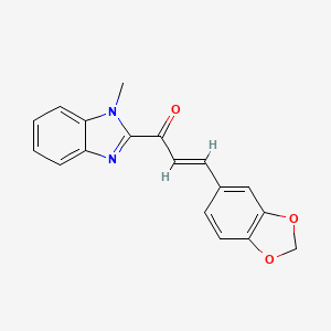 molecular formula C18H14N2O3 B5398255 3-(1,3-benzodioxol-5-yl)-1-(1-methyl-1H-benzimidazol-2-yl)-2-propen-1-one 
