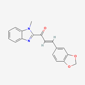 3-(1,3-benzodioxol-5-yl)-1-(1-methyl-1H-benzimidazol-2-yl)-2-propen-1-one