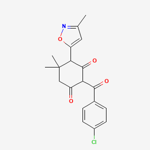 molecular formula C19H18ClNO4 B5398262 2-(4-chlorobenzoyl)-5,5-dimethyl-4-(3-methyl-5-isoxazolyl)-1,3-cyclohexanedione 