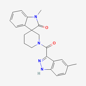 molecular formula C22H22N4O2 B5398268 1-methyl-1'-[(5-methyl-1H-indazol-3-yl)carbonyl]spiro[indole-3,3'-piperidin]-2(1H)-one 