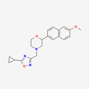 molecular formula C21H23N3O3 B5398289 4-[(5-cyclopropyl-1,2,4-oxadiazol-3-yl)methyl]-2-(6-methoxy-2-naphthyl)morpholine 