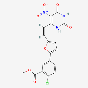 methyl 2-chloro-5-{5-[2-(5-nitro-2,6-dioxo-1,2,3,6-tetrahydro-4-pyrimidinyl)vinyl]-2-furyl}benzoate