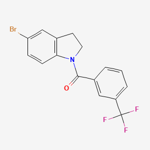 molecular formula C16H11BrF3NO B5398298 5-bromo-1-[3-(trifluoromethyl)benzoyl]indoline 