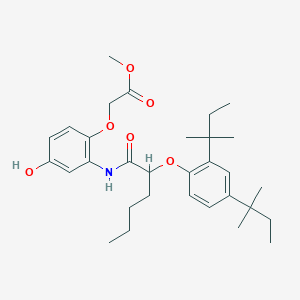 molecular formula C31H45NO6 B053983 [2-[2-(2,4-Di-tert-pentylphenoxy)hexanoylamino]-4-hydroxyphenoxy]acetic acid methyl ester CAS No. 119142-63-1