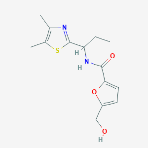 molecular formula C14H18N2O3S B5398304 N-[1-(4,5-dimethyl-1,3-thiazol-2-yl)propyl]-5-(hydroxymethyl)-2-furamide 