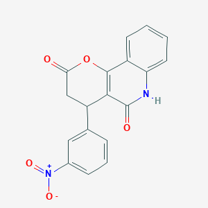 molecular formula C18H12N2O5 B5398305 4-(3-nitrophenyl)-4,6-dihydro-2H-pyrano[3,2-c]quinoline-2,5(3H)-dione 