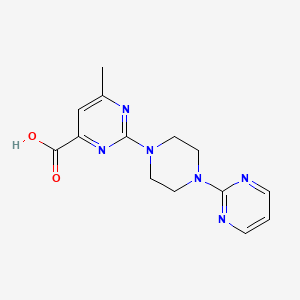 molecular formula C14H16N6O2 B5398311 6-methyl-2-[4-(2-pyrimidinyl)-1-piperazinyl]-4-pyrimidinecarboxylic acid 