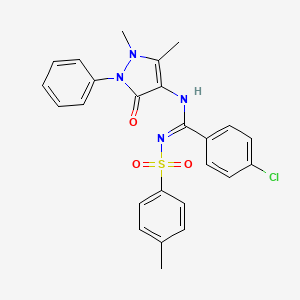 4-chloro-N-(1,5-dimethyl-3-oxo-2-phenyl-2,3-dihydro-1H-pyrazol-4-yl)-N'-[(4-methylphenyl)sulfonyl]benzenecarboximidamide