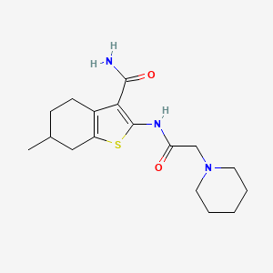 molecular formula C17H25N3O2S B5398334 6-methyl-2-[(1-piperidinylacetyl)amino]-4,5,6,7-tetrahydro-1-benzothiophene-3-carboxamide 
