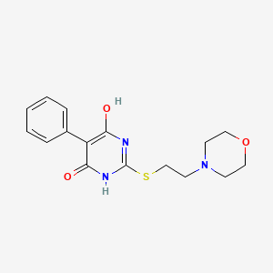 molecular formula C16H19N3O3S B5398342 6-hydroxy-2-{[2-(4-morpholinyl)ethyl]thio}-5-phenyl-4(3H)-pyrimidinone 