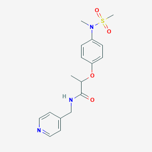 molecular formula C17H21N3O4S B5398358 2-{4-[methyl(methylsulfonyl)amino]phenoxy}-N-(4-pyridinylmethyl)propanamide 