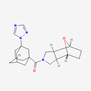 molecular formula C21H28N4O2 B5398375 (1R*,2R*,6S*,7S*)-4-{[3-(1H-1,2,4-triazol-1-yl)-1-adamantyl]carbonyl}-10-oxa-4-azatricyclo[5.2.1.0~2,6~]decane 
