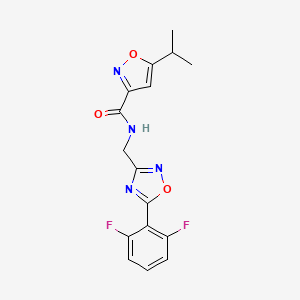 molecular formula C16H14F2N4O3 B5398390 N-{[5-(2,6-difluorophenyl)-1,2,4-oxadiazol-3-yl]methyl}-5-isopropylisoxazole-3-carboxamide 