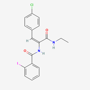 molecular formula C18H16ClIN2O2 B5398409 N-{2-(4-chlorophenyl)-1-[(ethylamino)carbonyl]vinyl}-2-iodobenzamide 