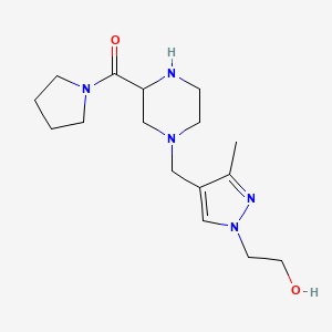 molecular formula C16H27N5O2 B5398412 2-(3-methyl-4-{[3-(1-pyrrolidinylcarbonyl)-1-piperazinyl]methyl}-1H-pyrazol-1-yl)ethanol 