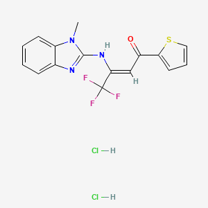 molecular formula C16H14Cl2F3N3OS B5398417 4,4,4-trifluoro-3-[(1-methyl-1H-benzimidazol-2-yl)amino]-1-(2-thienyl)-2-buten-1-one dihydrochloride 