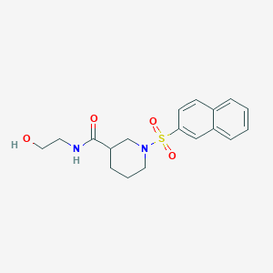 molecular formula C18H22N2O4S B5398439 N-(2-hydroxyethyl)-1-(2-naphthylsulfonyl)-3-piperidinecarboxamide 