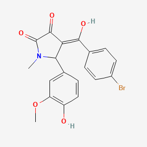 molecular formula C19H16BrNO5 B5398453 4-(4-bromobenzoyl)-3-hydroxy-5-(4-hydroxy-3-methoxyphenyl)-1-methyl-1,5-dihydro-2H-pyrrol-2-one 