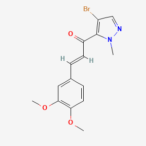 molecular formula C15H15BrN2O3 B5398460 1-(4-bromo-1-methyl-1H-pyrazol-5-yl)-3-(3,4-dimethoxyphenyl)-2-propen-1-one 