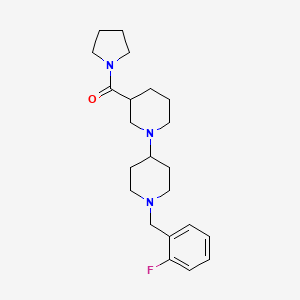 molecular formula C22H32FN3O B5398491 1'-(2-fluorobenzyl)-3-(pyrrolidin-1-ylcarbonyl)-1,4'-bipiperidine 