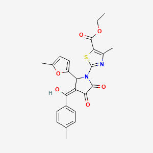 molecular formula C24H22N2O6S B5398498 ethyl 2-[3-hydroxy-4-(4-methylbenzoyl)-5-(5-methyl-2-furyl)-2-oxo-2,5-dihydro-1H-pyrrol-1-yl]-4-methyl-1,3-thiazole-5-carboxylate 