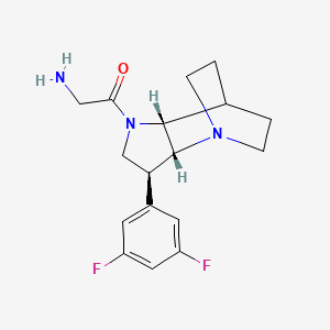 molecular formula C17H21F2N3O B5398511 {2-[rel-(2R,3S,6R)-3-(3,5-difluorophenyl)-1,5-diazatricyclo[5.2.2.0~2,6~]undec-5-yl]-2-oxoethyl}amine dihydrochloride 