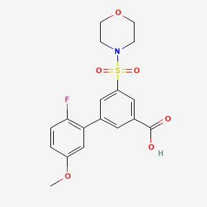 molecular formula C18H18FNO6S B5398530 2'-fluoro-5'-methoxy-5-(morpholin-4-ylsulfonyl)biphenyl-3-carboxylic acid 