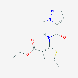 ethyl 5-methyl-2-{[(1-methyl-1H-pyrazol-5-yl)carbonyl]amino}-3-thiophenecarboxylate