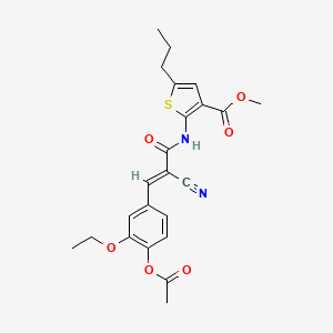 molecular formula C23H24N2O6S B5398548 methyl 2-({3-[4-(acetyloxy)-3-ethoxyphenyl]-2-cyanoacryloyl}amino)-5-propyl-3-thiophenecarboxylate 