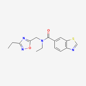 N-ethyl-N-[(3-ethyl-1,2,4-oxadiazol-5-yl)methyl]-1,3-benzothiazole-6-carboxamide