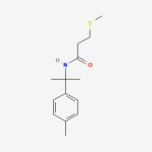 molecular formula C14H21NOS B5398568 N-[1-methyl-1-(4-methylphenyl)ethyl]-3-(methylthio)propanamide 