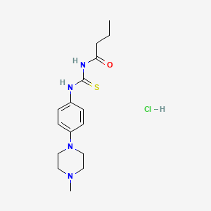 molecular formula C16H25ClN4OS B5398605 N-({[4-(4-methyl-1-piperazinyl)phenyl]amino}carbonothioyl)butanamide hydrochloride 