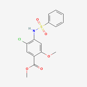molecular formula C15H14ClNO5S B5398628 methyl 5-chloro-2-methoxy-4-[(phenylsulfonyl)amino]benzoate 