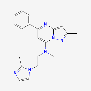 molecular formula C20H22N6 B5398674 N,2-dimethyl-N-[2-(2-methyl-1H-imidazol-1-yl)ethyl]-5-phenylpyrazolo[1,5-a]pyrimidin-7-amine 