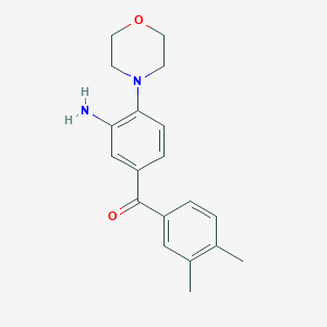 molecular formula C19H22N2O2 B5398691 [3-amino-4-(4-morpholinyl)phenyl](3,4-dimethylphenyl)methanone 