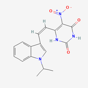 molecular formula C17H16N4O4 B5398697 6-[2-(1-isopropyl-1H-indol-3-yl)vinyl]-5-nitro-2,4(1H,3H)-pyrimidinedione 