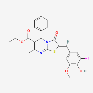 ethyl 2-(4-hydroxy-3-iodo-5-methoxybenzylidene)-7-methyl-3-oxo-5-phenyl-2,3-dihydro-5H-[1,3]thiazolo[3,2-a]pyrimidine-6-carboxylate