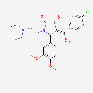 molecular formula C26H31ClN2O5 B5398712 4-(4-chlorobenzoyl)-1-[2-(diethylamino)ethyl]-5-(4-ethoxy-3-methoxyphenyl)-3-hydroxy-1,5-dihydro-2H-pyrrol-2-one 