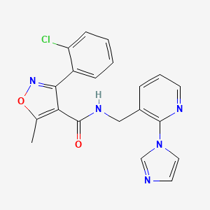 molecular formula C20H16ClN5O2 B5398762 3-(2-chlorophenyl)-N-{[2-(1H-imidazol-1-yl)pyridin-3-yl]methyl}-5-methylisoxazole-4-carboxamide 